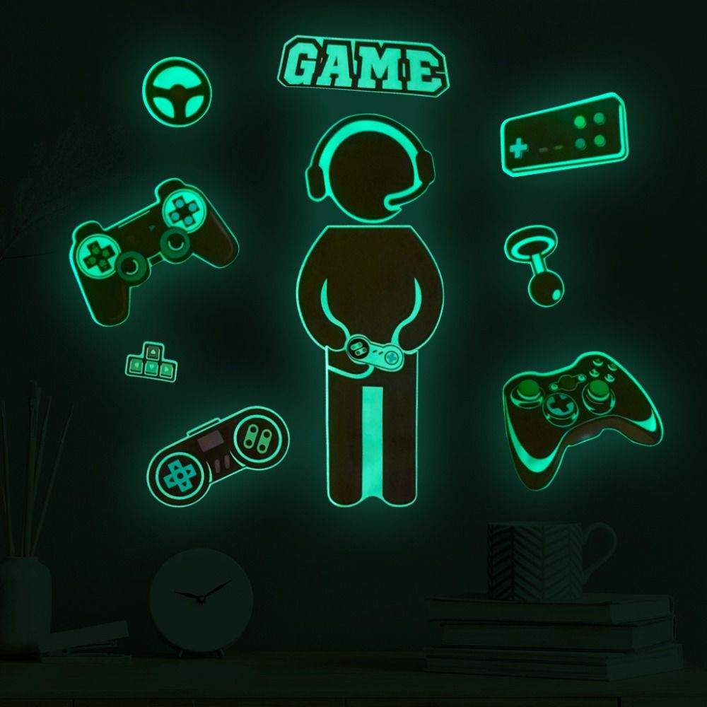 Pc Gaming Quotes - สติ๊กเกอร์ติดผนังเรืองแสงในที่มืดสำหรับการใช้ชีวิตตกแต่งวิดีโอเกมโซนที่ถือเกมท้องฟ้าเต็มไปด้วยดวงดาวบนจักรวาลตกแต่งที่สร้างสรรค์ส่องสว่างสำหรับการเล่นเกม