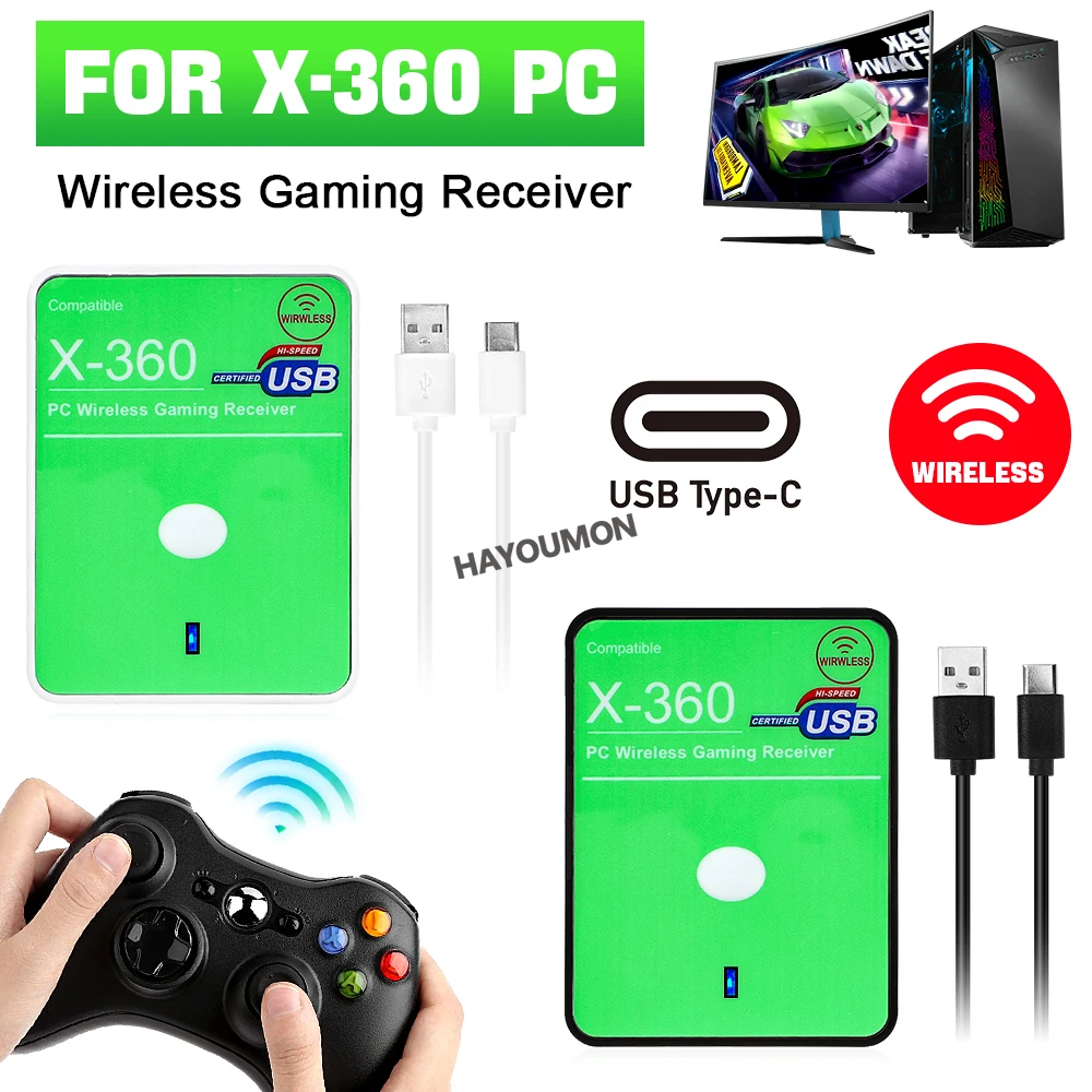 Pc Gaming Xbox Controller - ตัวรับสัญญาณเกมไร้สาย USB คอนโทรลเลอร์ เกมแพด ตัวแปลงสัญญาณ อะแดปเตอร์พีซี