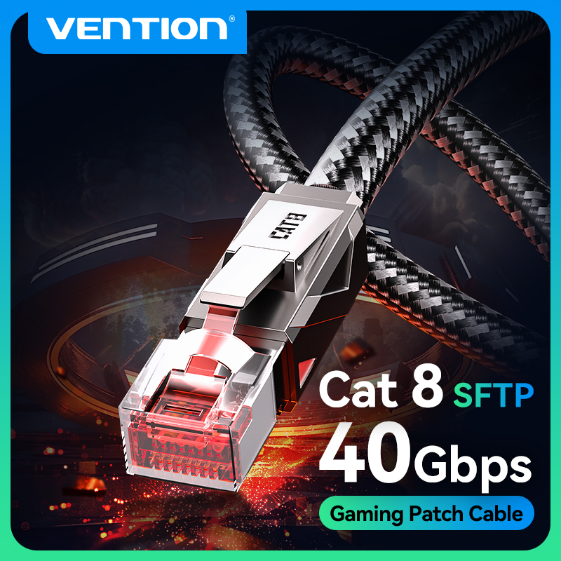 Pc Gaming Set - Vention Cat8 สาย Ethernet 40Gbps 2000MHz