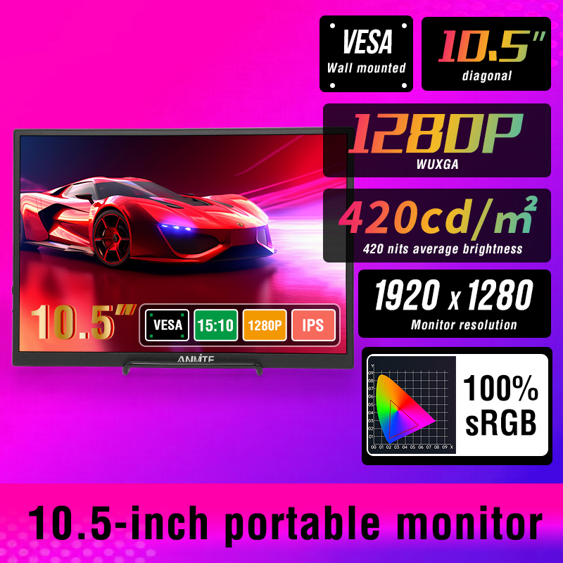 Pc Gaming Gigabyte - Anmite 10.5 นิ้วจอภาพแบบพกพา 1280P HDR 15:10
