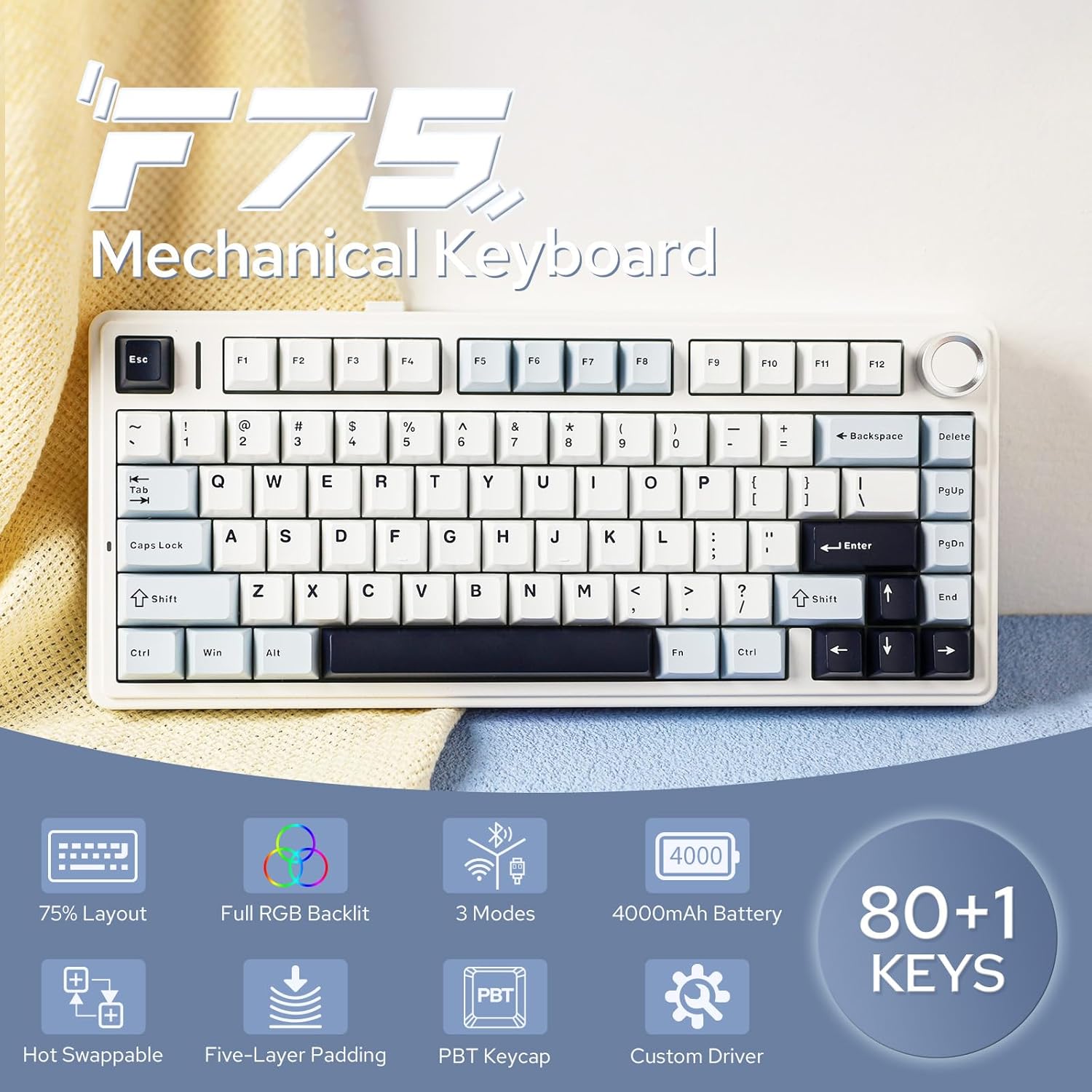 คีย์บอร์ดกลไก Aula F75 แบบไร้ส - Pc Gaming Gigabyte บทวิจารณ์และราคา