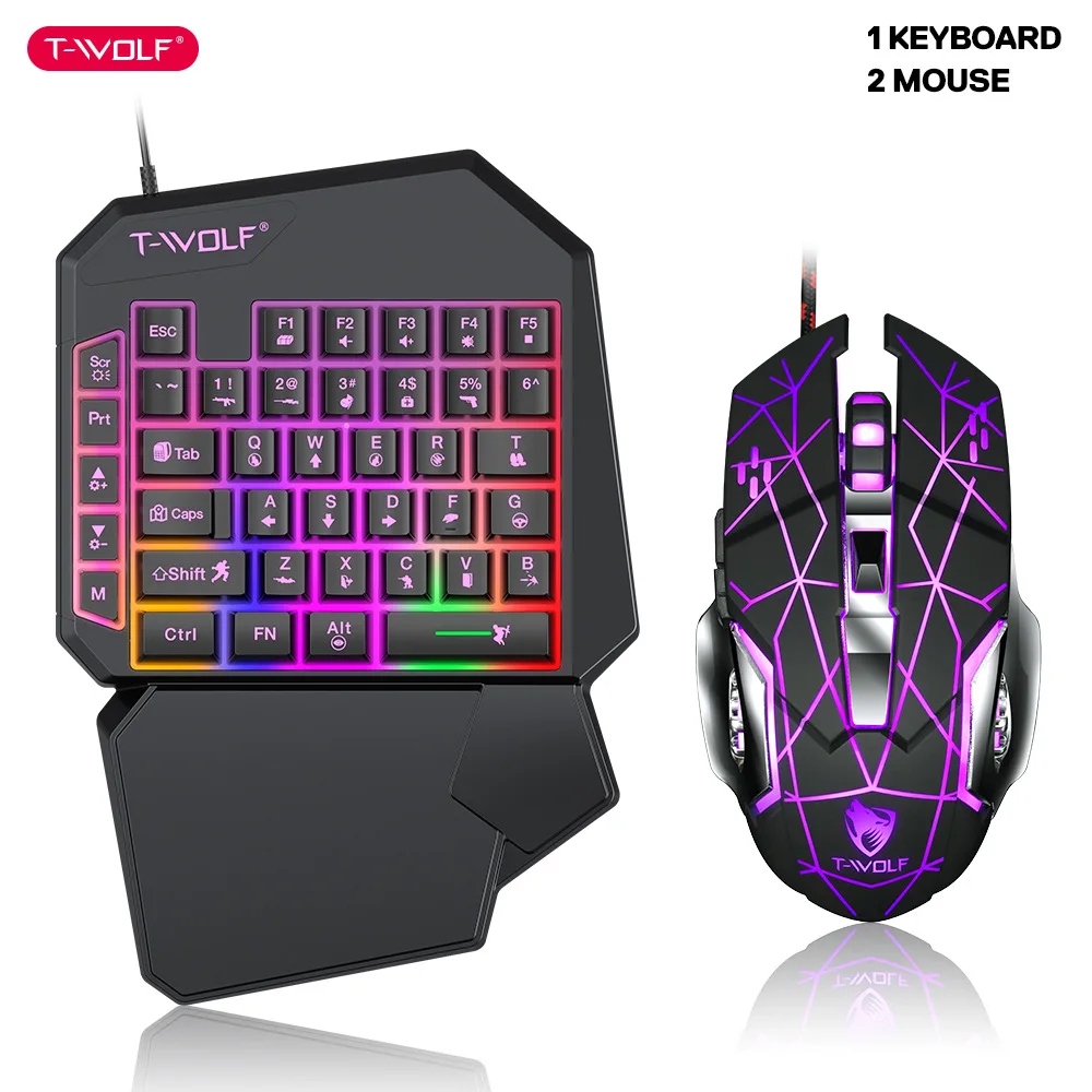 คีย์บอร์ดมือเดียว TF900 T-WOLF - Pc Gaming Set บทวิจารณ์และราคา
