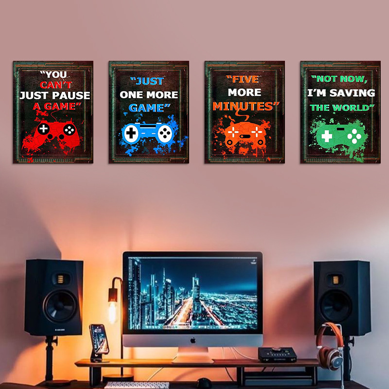 4PCS เด็ก GAMING Room เกมผนังต - Pc Gaming Quotes บทวิจารณ์และราคา