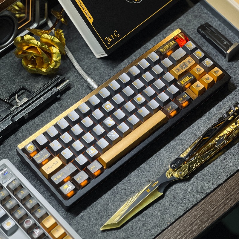 Golden Rose Theme Keycaps ชุด  - Pc Gaming Set บทวิจารณ์และราคา