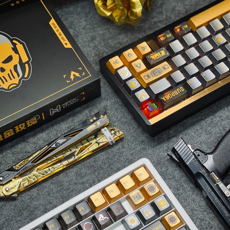 Golden Rose Theme Keycaps ชุด  - Pc Gaming Set บทวิจารณ์และราคา