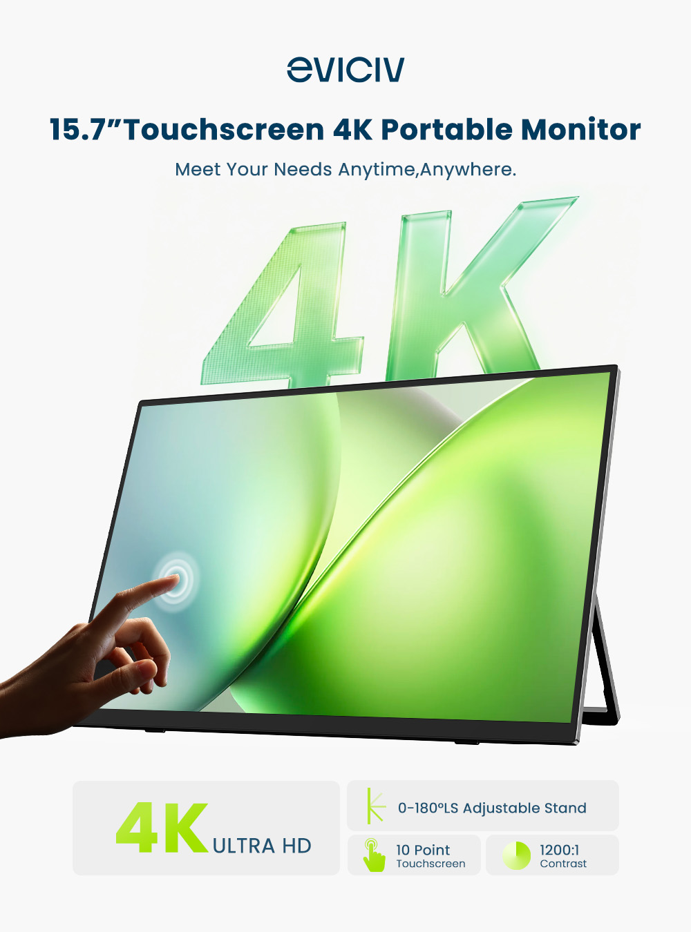EVICIV จอภาพพกพา 4K หน้าจอสัมผ - Pc Gaming Gigabyte บทวิจารณ์และราคา